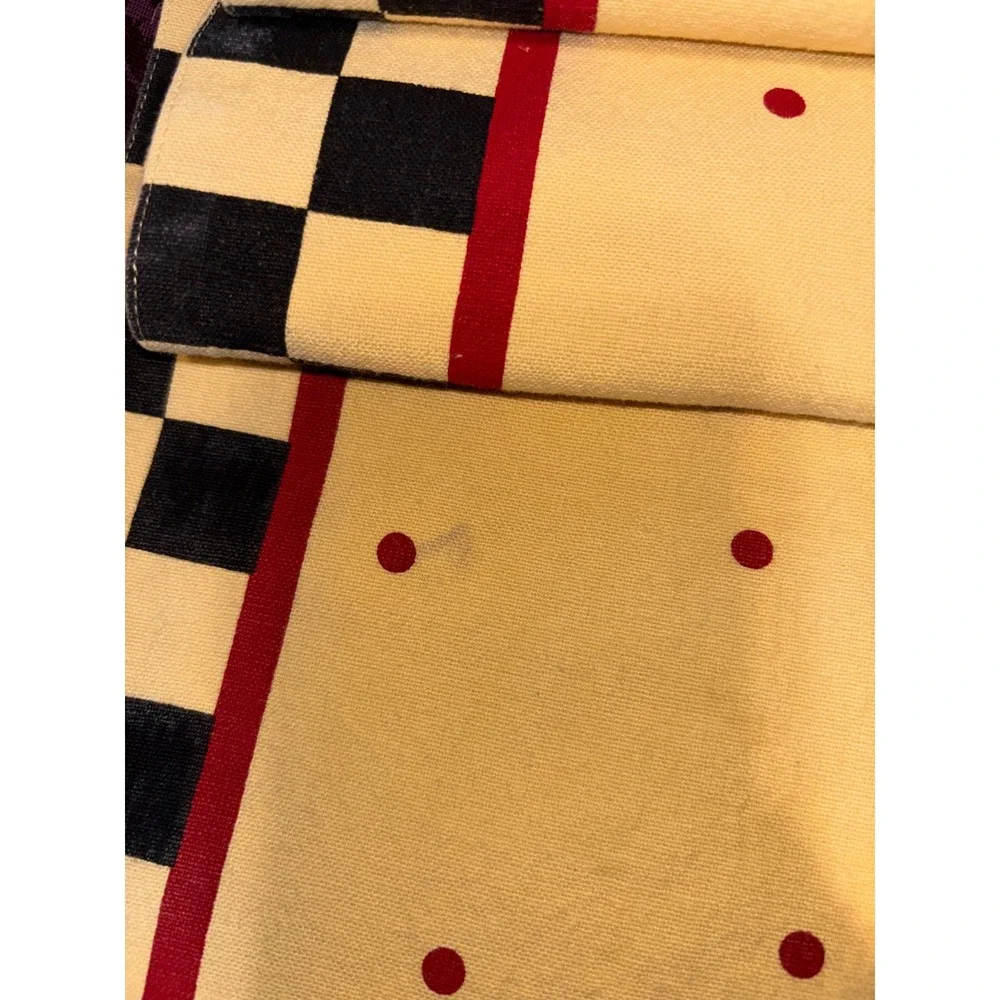 Vintage Rooster runner Yellow Checkered Country